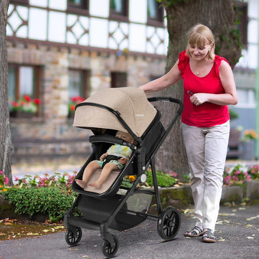 2 In 1 Foldable Newborn Baby Stroller, Coffee Baby Strollers Coffee at Gallery Canada