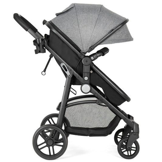 2 In 1 Foldable Newborn Baby Stroller, Gray Baby Strollers Gray at Gallery Canada