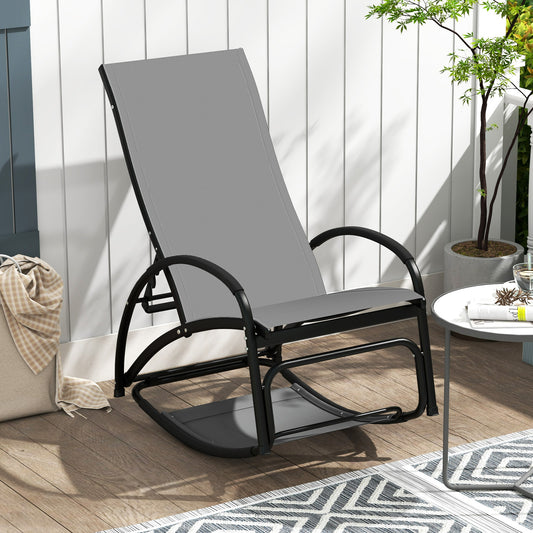 2-In-1 Outdoor Rocking Chair, 4-Position Adjustable Backrest, Gray Patio Rocking Chairs & Gliders Gray at Gallery Canada