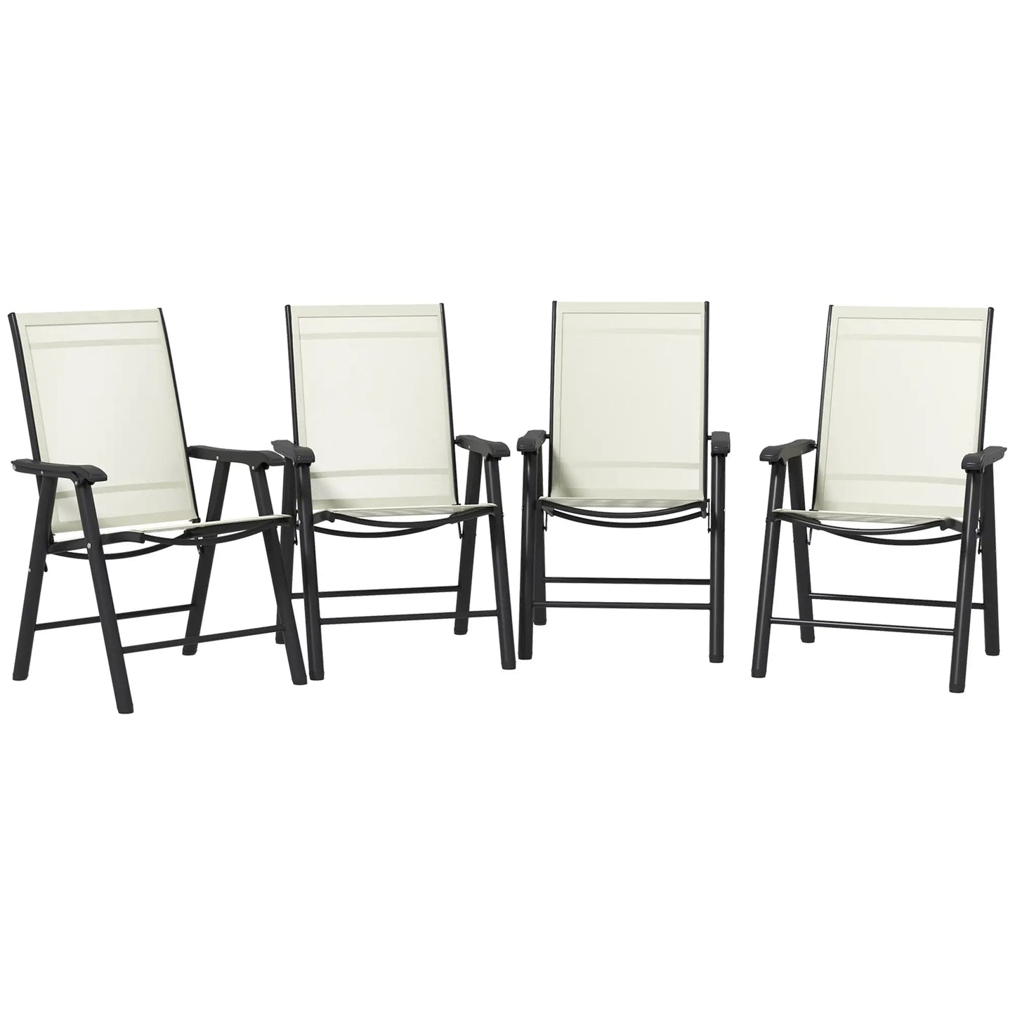 4-Piece Folding Chair Set, Patio Balcony Garden, Comfortable, Beige Patio Chairs at Gallery Canada