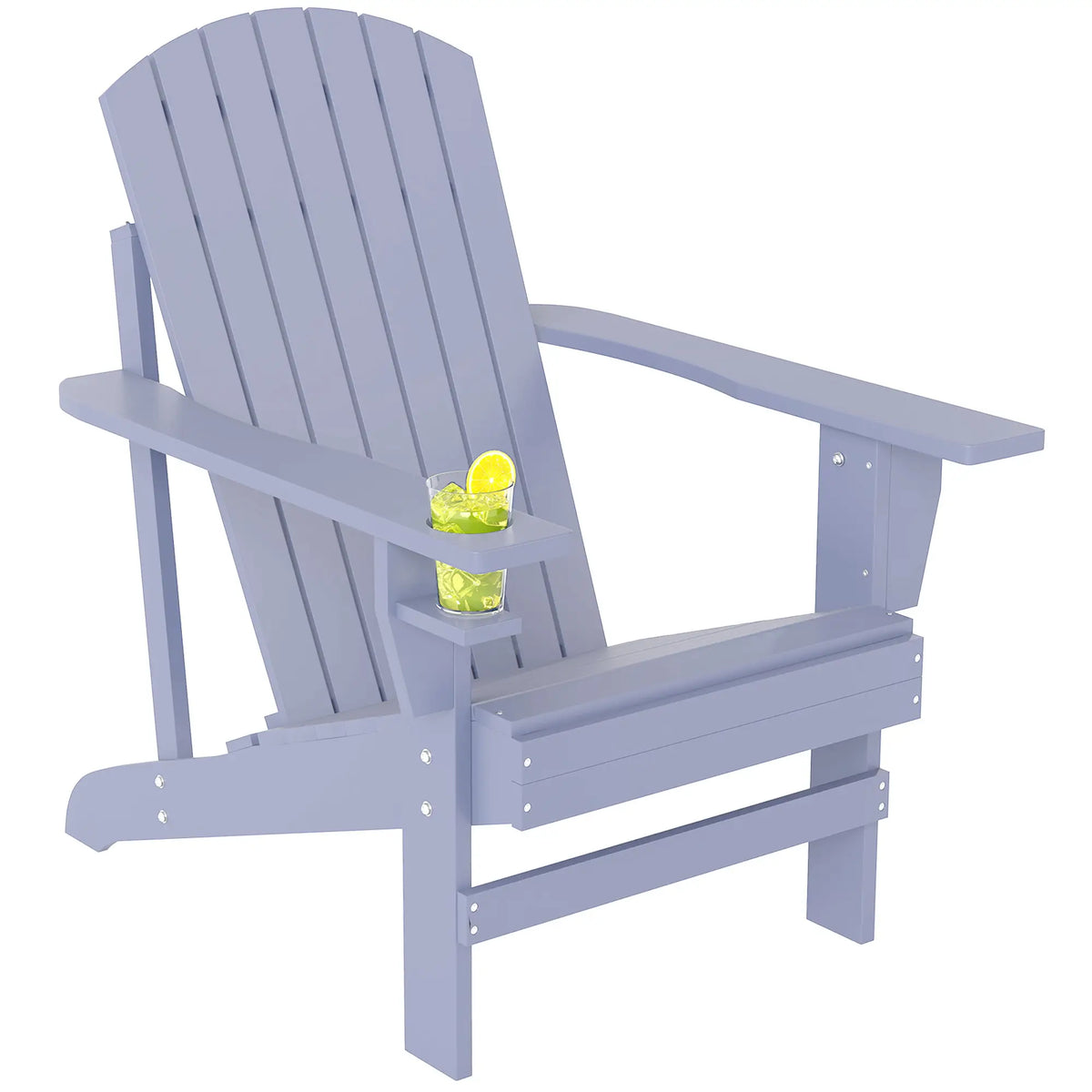 Classic Adirondack Chair With Cup Holder, Grey Patio Chairs at Gallery Canada
