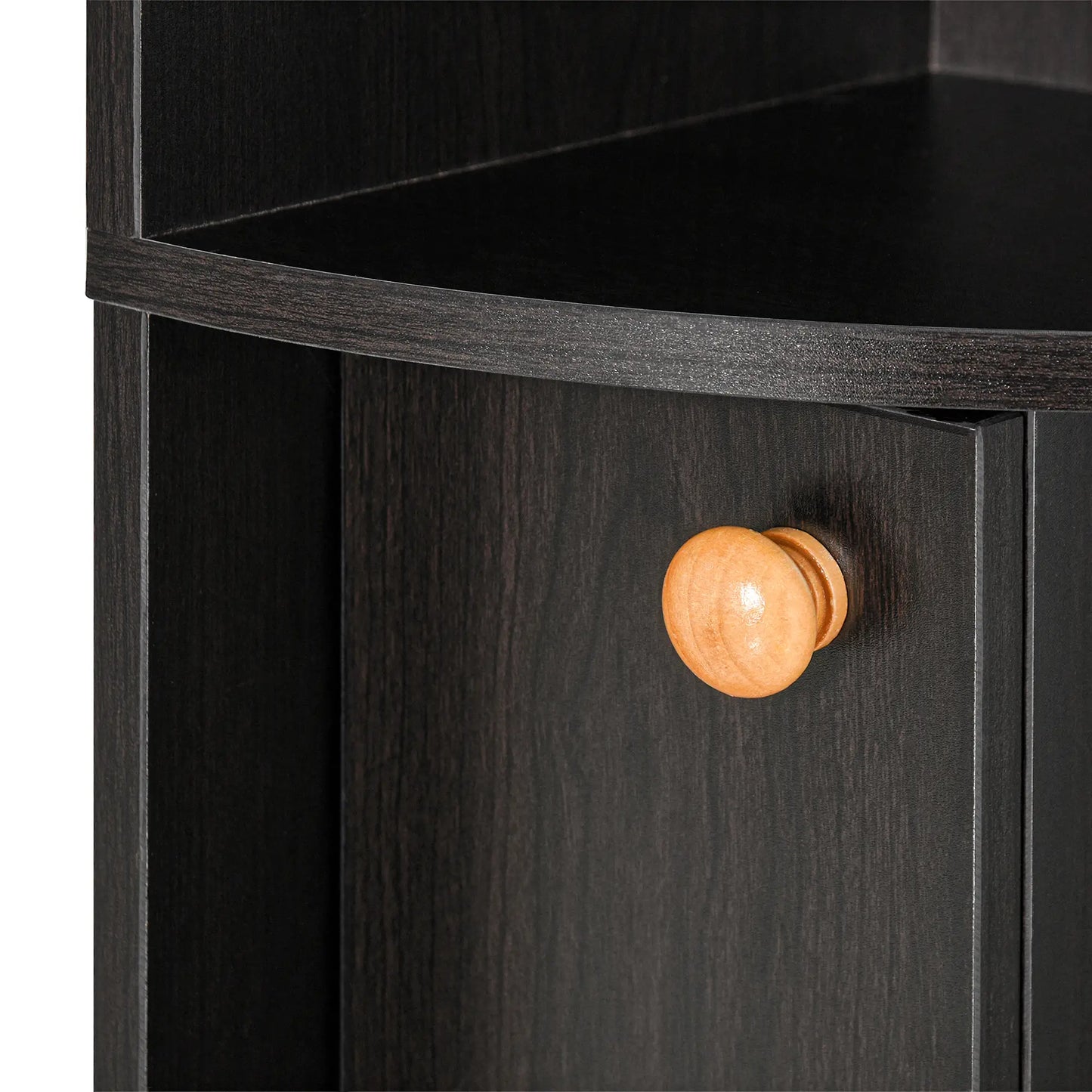 5-Tier Corner Bookcase, Storage Bookshelf, Open Compartments, Cabinet, Black Bookcases With Doors at Gallery Canada