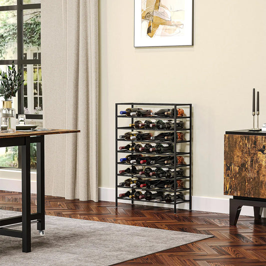 9-Tier Metal Wine Rack, 54 Bottles, Freestanding, Black Wine Racks Black at Gallery Canada