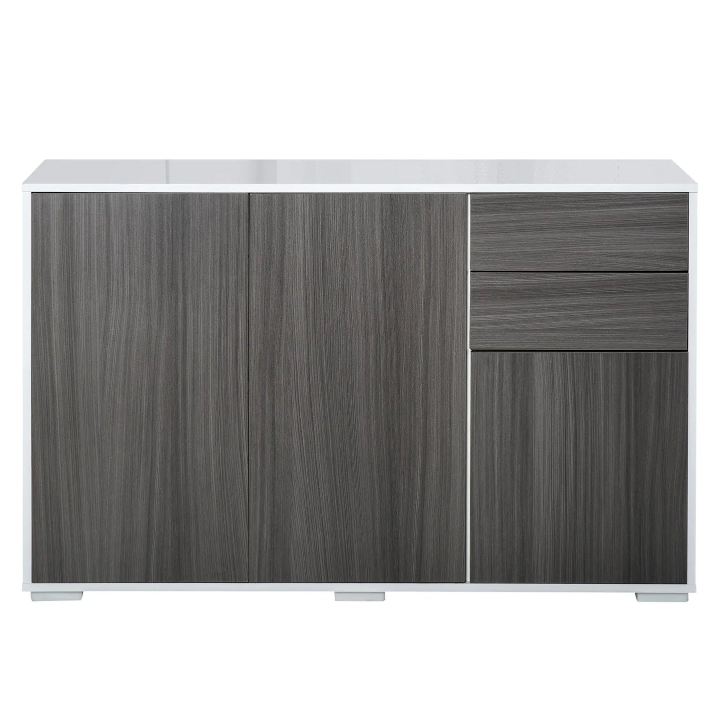 Modern Kitchen Sideboard, Coffee Bar with 2 Drawers, Light Grey Kitchen Pantry Cabinets at Gallery Canada