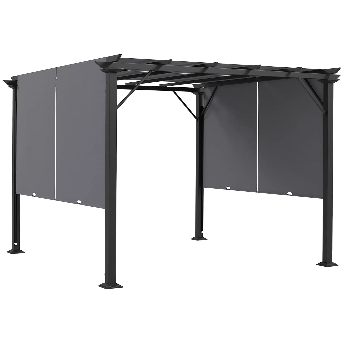 10' x 10' Retractable Pergola Canopy, Grey Pergolas at Gallery Canada