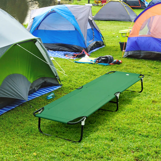 Folding Camping Cot, Portable Outdoor Sleeping Bed, Green Camping Cots Green at Gallery Canada