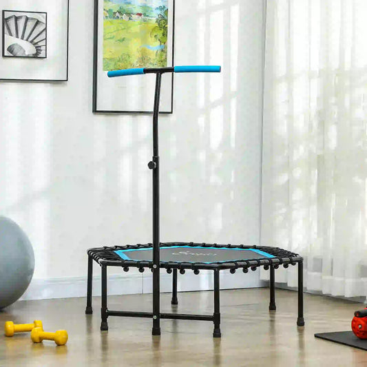 45" Rebounder Trampoline for Adults, Adjustable Handle, Blue Trampolines Blue at Gallery Canada