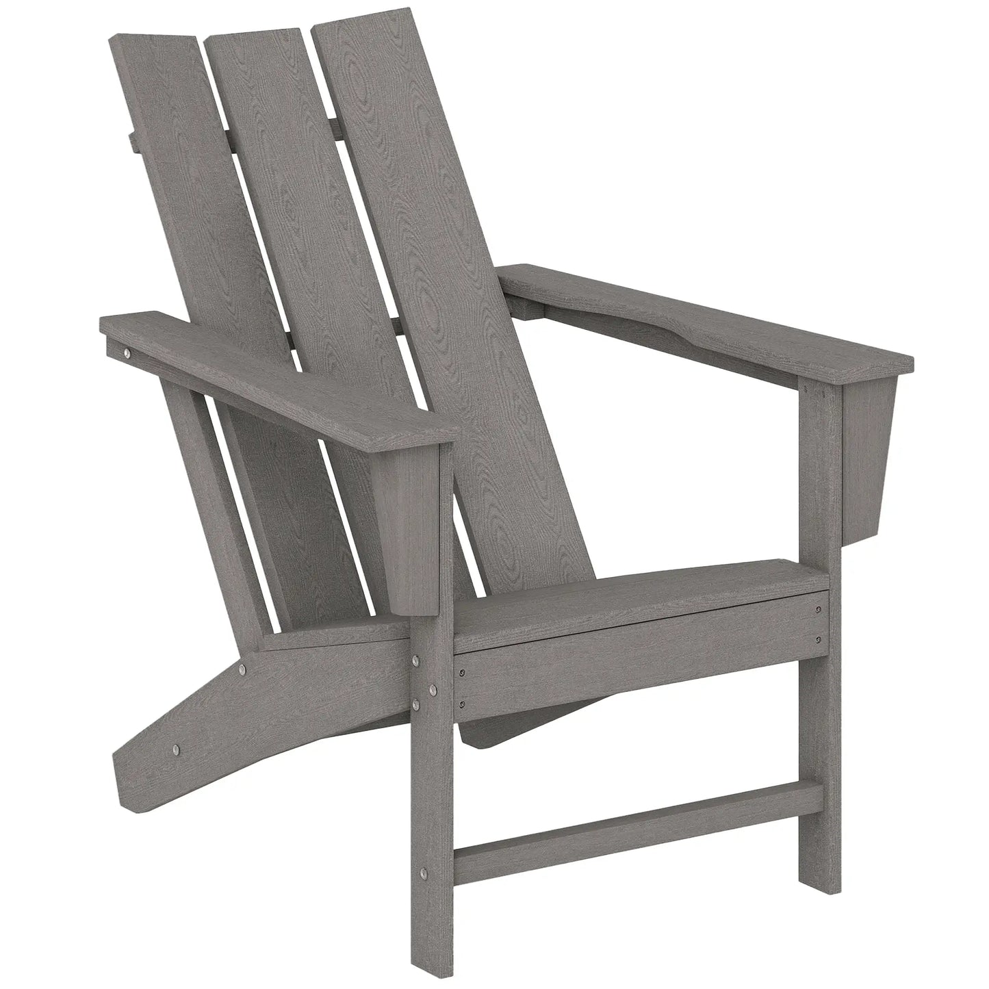 HDPE Plastic Adirondack Chair, High Back, Wide Armrests, Dark Grey Patio Chairs at Gallery Canada