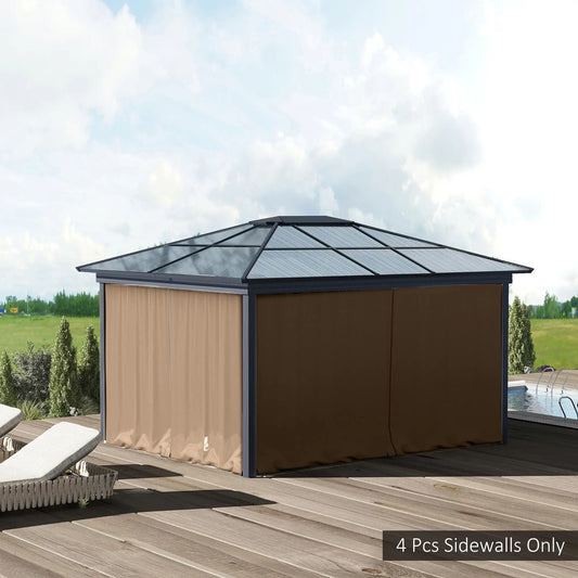 10' x 10' Gazebo Sidewall Set, 4 Panels, Hooks Included, Brown Gazebo Sidewalls Brown at Gallery Canada