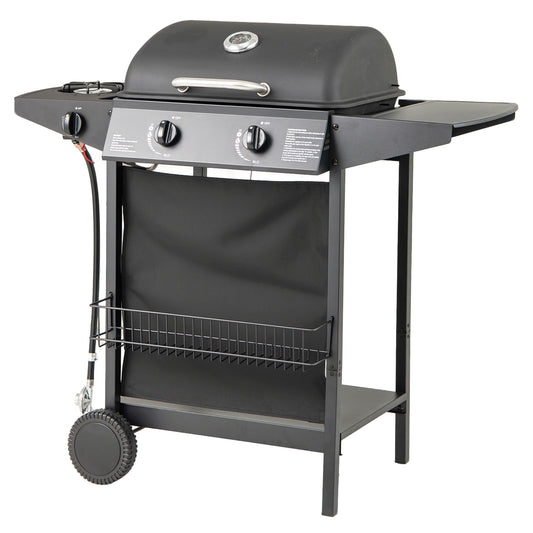 30 000 BTU Outdoor Burner Propane Gas Grill on Wheels, Black Outdoor Grills Black at Gallery Canada
