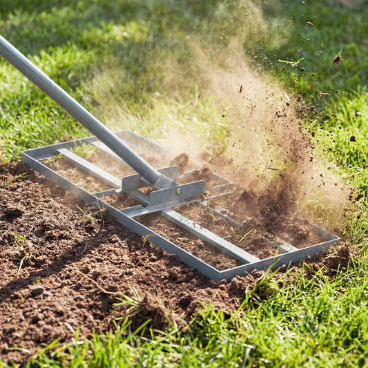 30 x 10 Inch Lawn Level Tool, 69 Inch Handle, Silver Lawn Care Tools Silver at Gallery Canada