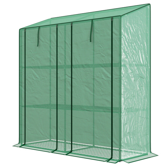 Portable Mini Greenhouse Green House with 3 Tier Shelves, Reinforced PE Cover, Roll-up Doors, 56.3" x 18.1" x 59.4" at Gallery Canada