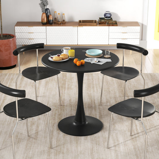 31.5 Inch Round Dining Table, Anti-Slip PP Ring, Black Bar Tables Black at Gallery Canada