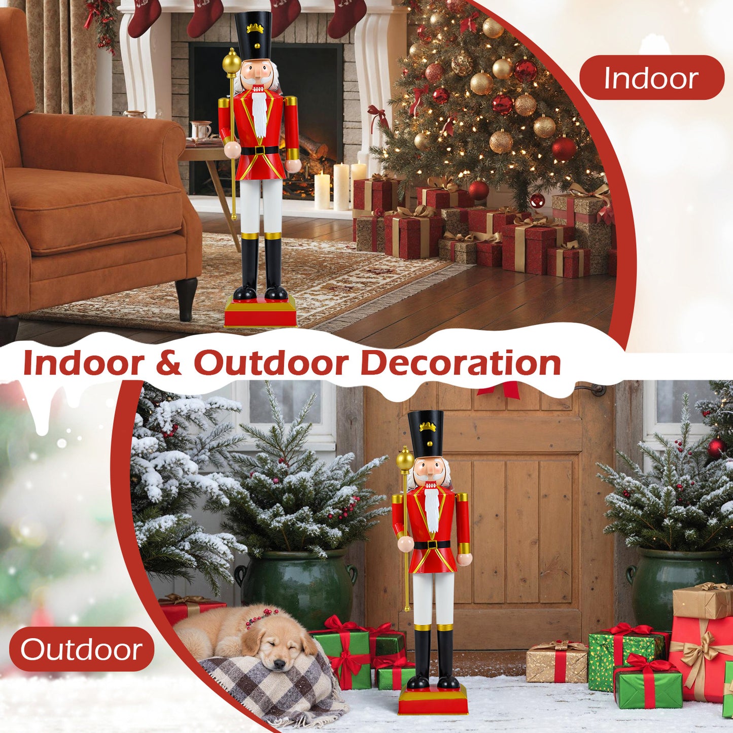 32.5 Inch Christmas Nutcracker, Red, Black Christmas Decor & Accessories at Gallery Canada