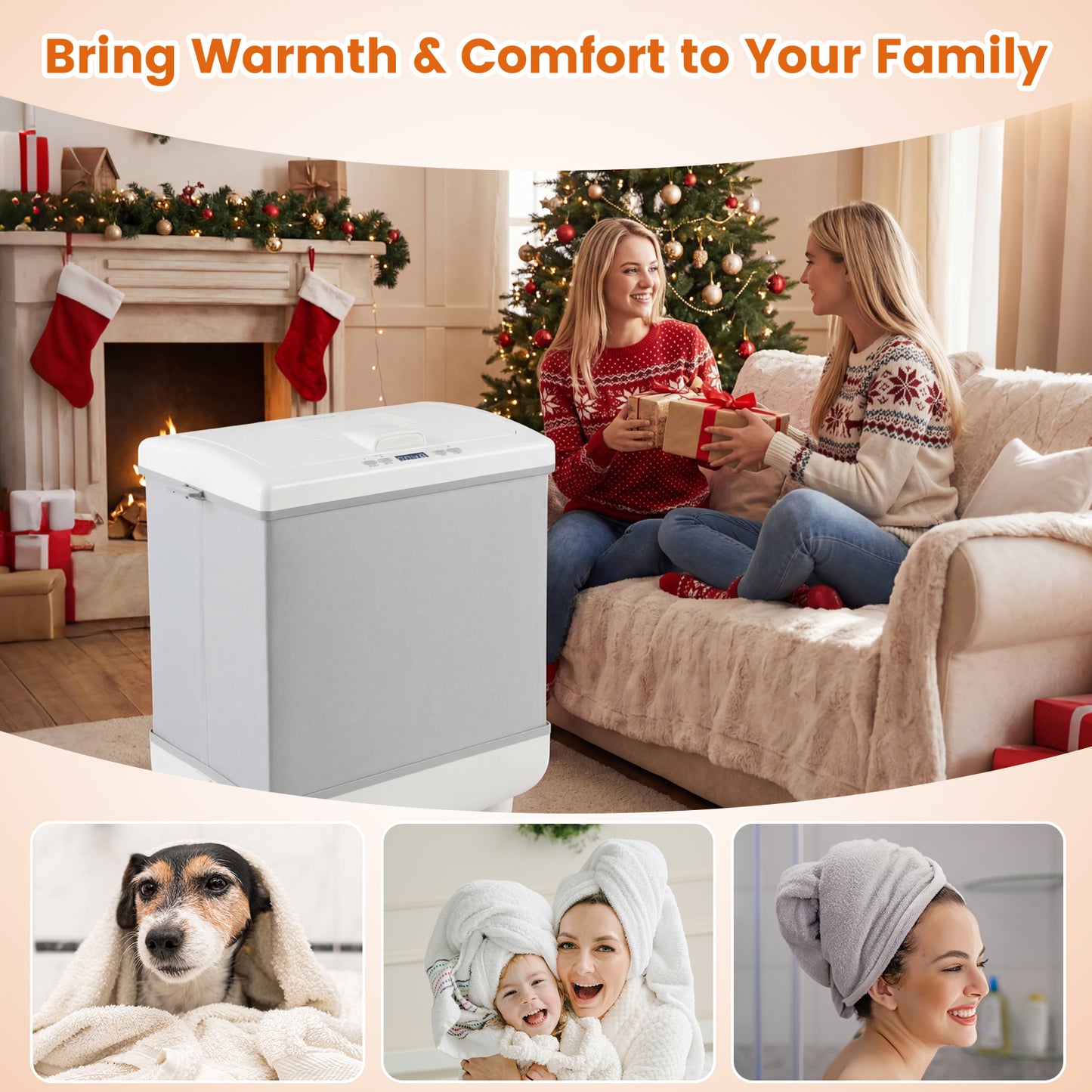 35L Large Towel Warmer with Heating and Drying Modes for Bathroom, Gray Dryers at Gallery Canada