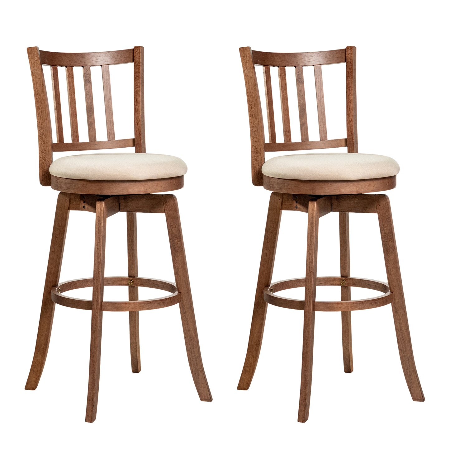 360° Rotating Counter Height Chairs Set of 2 with Upholstered Seat and Backrest-29 Bar Stools Options at Gallery Canada