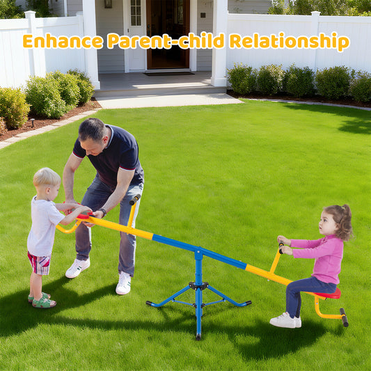 360° Rotation Kids Seesaw, Swivel Teeter Totter, Black Seesaws Black at Gallery Canada