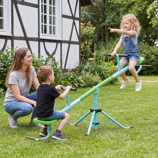 Kids Seesaw Swivel Teeter Totter Playground Equipment, Green Seesaws Green at Gallery Canada