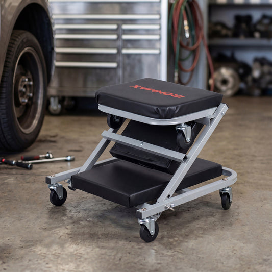 36" 2-in-1 Mechanic Creeper and Z-Seat, Black & Gray Garages Black & Gray at Gallery Canada