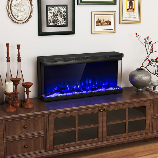 36 Inch Wide 3-Sided Electric Fireplace Insert, Remote Control, 12 Flame, Colors Appliances Options at Gallery Canada