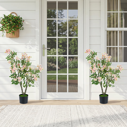 Set of 2 Artificial Impatiens Trees, 36", Pink Faux Plants Pink at Gallery Canada