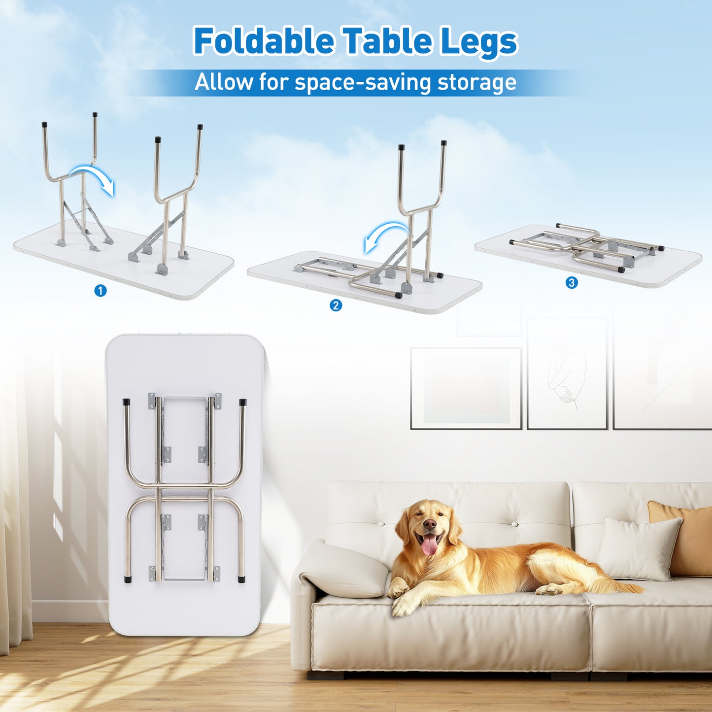 Foldable Dog Grooming Table, Height Adjustable Arms, Black Dog Supplies at Gallery Canada