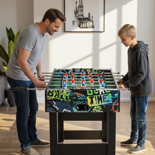 37 Inch Mini Foosball Table 2-in-1 Game Table with Detachable Legs for Tabletop, Black Game Room Black at Gallery Canada