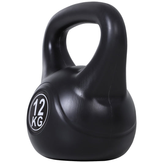 26lb Fitness Kettlebell, Plastic Exercise Weight, Weightlifting Tools with Sand, Handle, Noise Reduction for Home, Gym - Gallery Canada