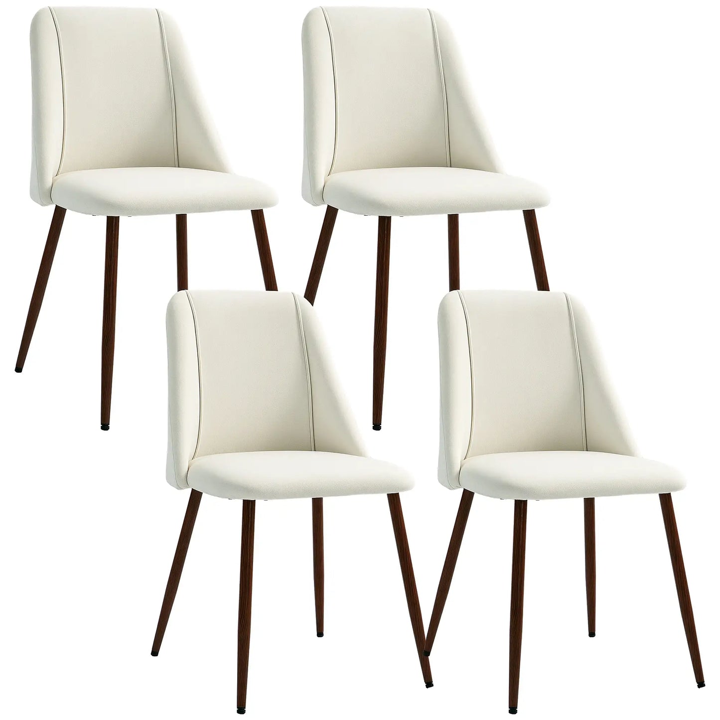 Upholstered Dining Chairs Set of 4, Velvet Accent Chair, Cream White Bar Stools at Gallery Canada