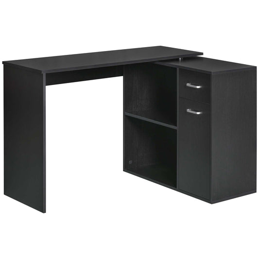 360° Rotating Home Office Corner Desk Storage Shelf Cabinet Black at Gallery Canada