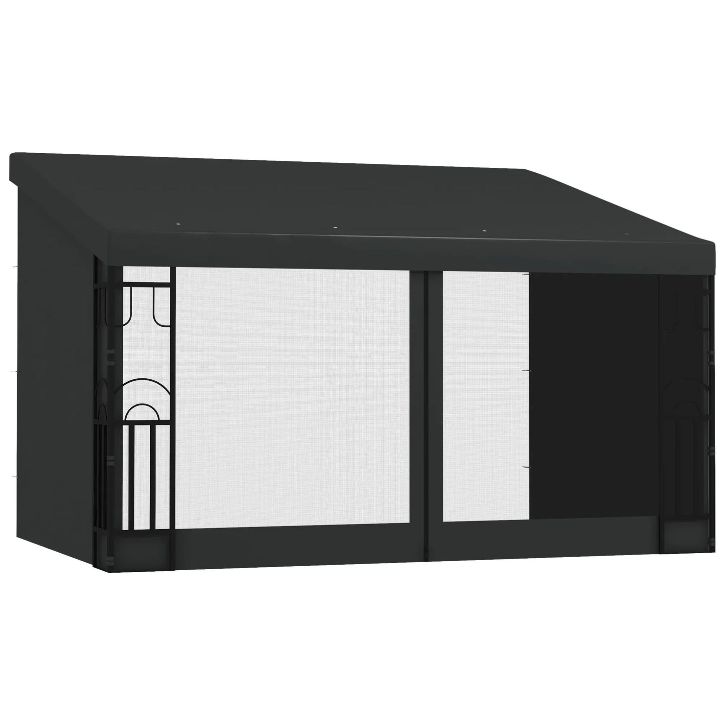 10' x 13' Wall Pergola, Outdoor Gazebo, UV Resistant, Dark Grey Pergolas at Gallery Canada