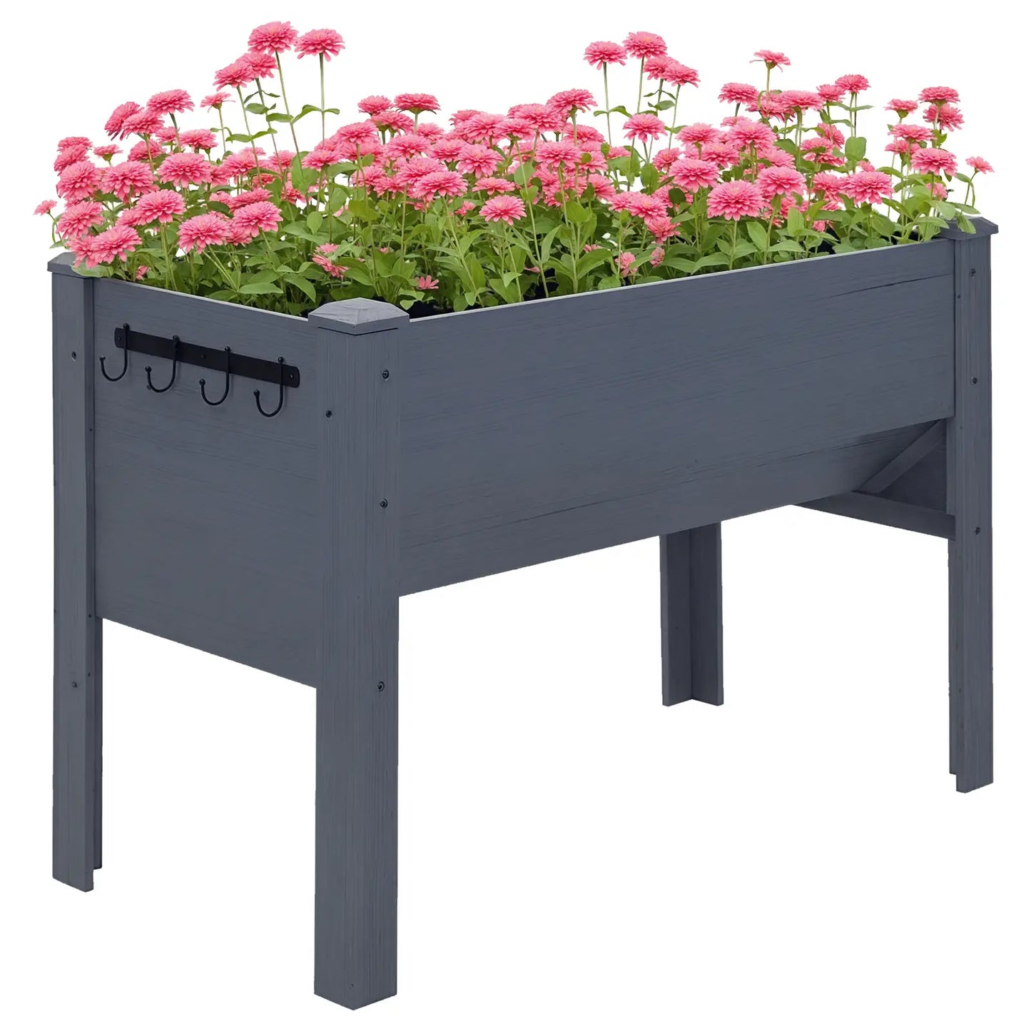 Wooden Raised Garden Stand, 48" x 24" x 32", Grey Raised Garden Beds at Gallery Canada
