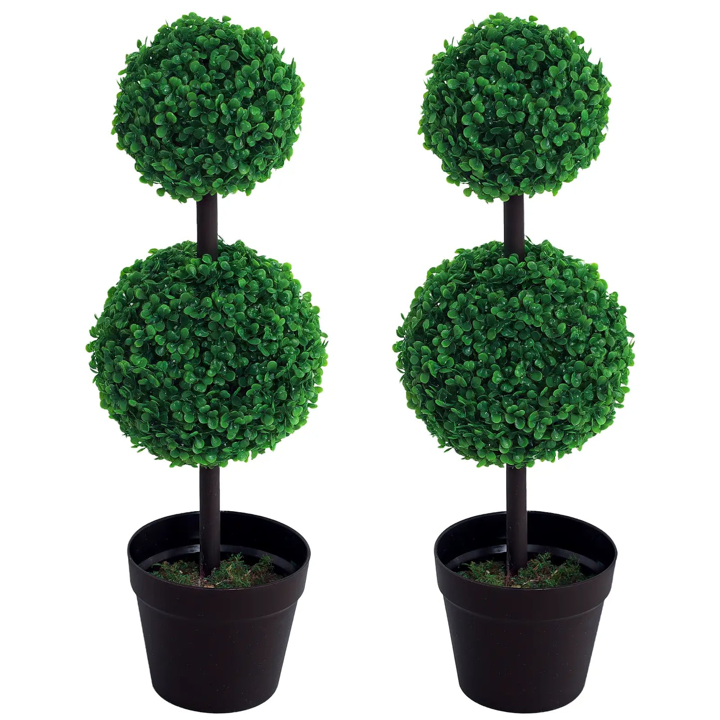 Artificial Topiary Tree Set, 2 Ball Design, Home Office Decor, Dark Green Artificial Trees at Gallery Canada