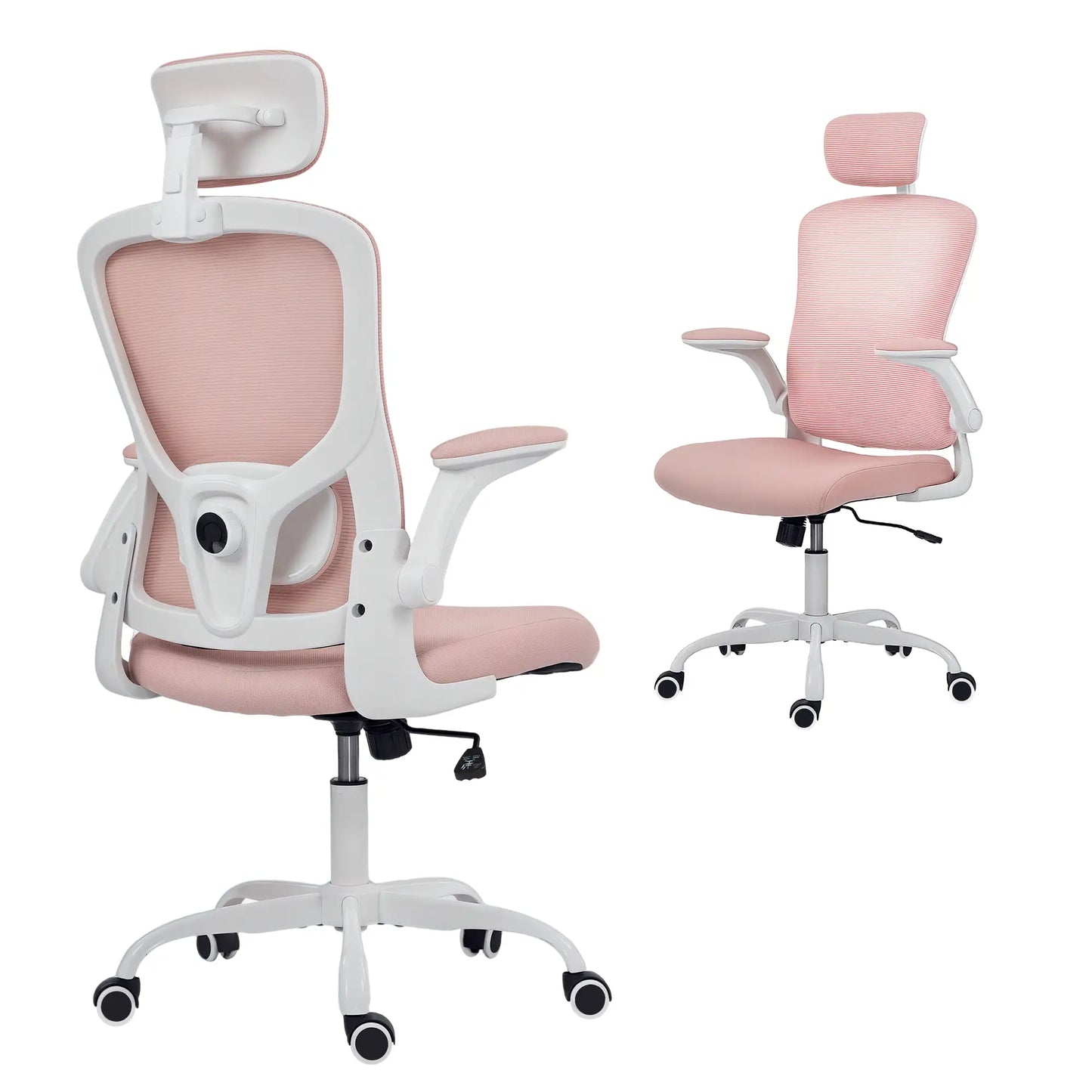 Ergonomic Office Chair, Mesh Desk Chair, Adjustable Headrest, Lumbar Support, Pink Task Chairs at Gallery Canada