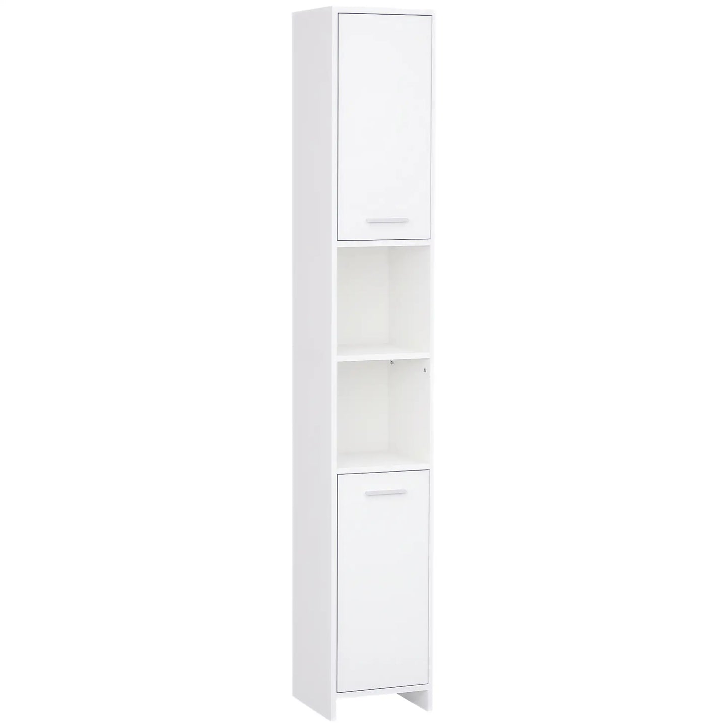 Tall Narrow Bathroom Vanity, 2 Doors, Adjustable Shelves, White Bathroom Cabinets at Gallery Canada