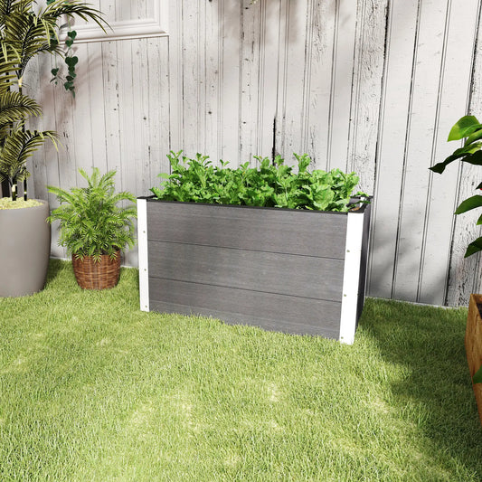 3' x 2' x 2' Raised Garden Bed, Wood Plastic Planter Box, Grey Galvanized Planter Boxes Grey at Gallery Canada