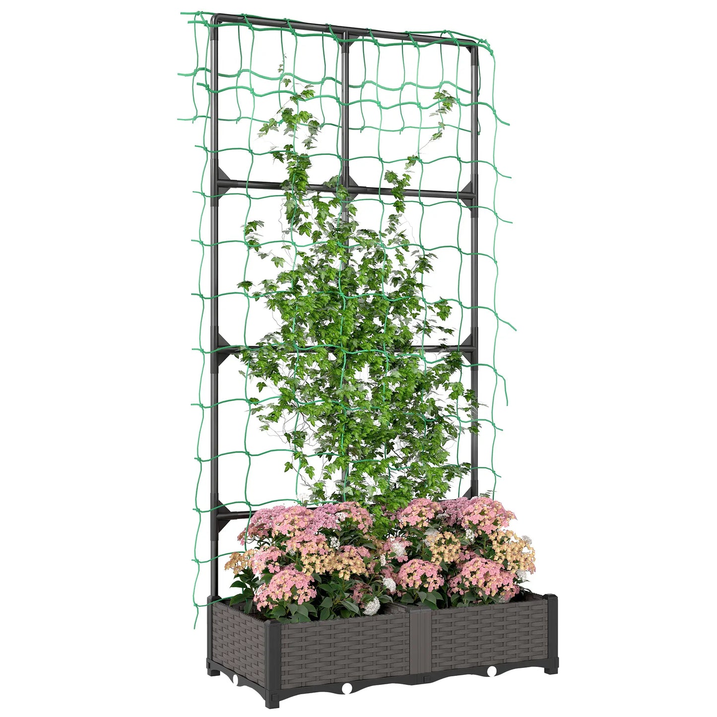 Plastic Planter Box With Trellis, Self-Watering Raised Garden Bed Raised Garden Beds at Gallery Canada