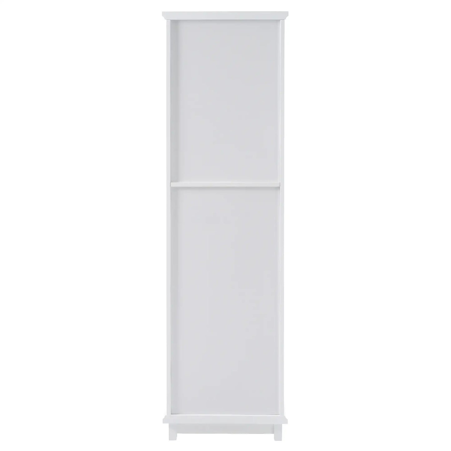 Bathroom Storage Cabinet, Glass Doors, Adjustable Shelves, 18" L x 14" W x 63" H, White Bathroom Cabinets at Gallery Canada