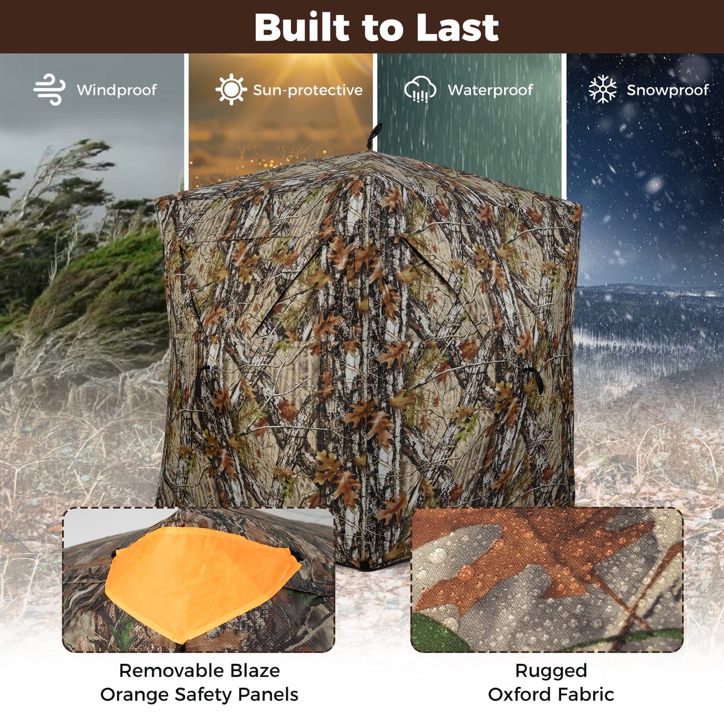 3-4 Person Hunting Blind 270° See-Through Pop-up Ground Blind with Full-Open Swing Door Tents at Gallery Canada