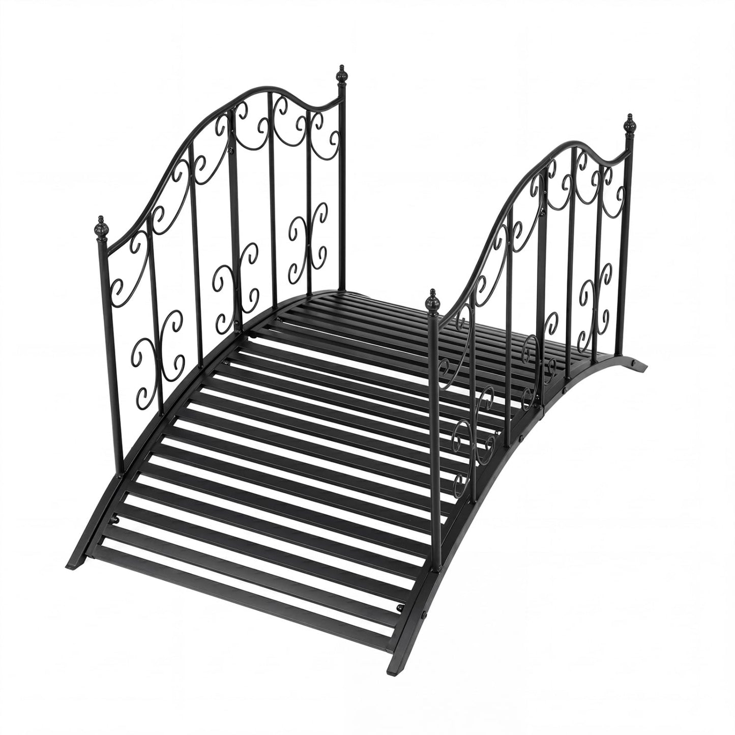 3.9 Ft Garden Metal Bridge, Black Outdoor Decor Black at Gallery Canada