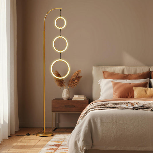 3-Circle Dimmable LED Floor Lamp, 3 Color Temperatures, Golden Table & Floor Lamps Golden at Gallery Canada