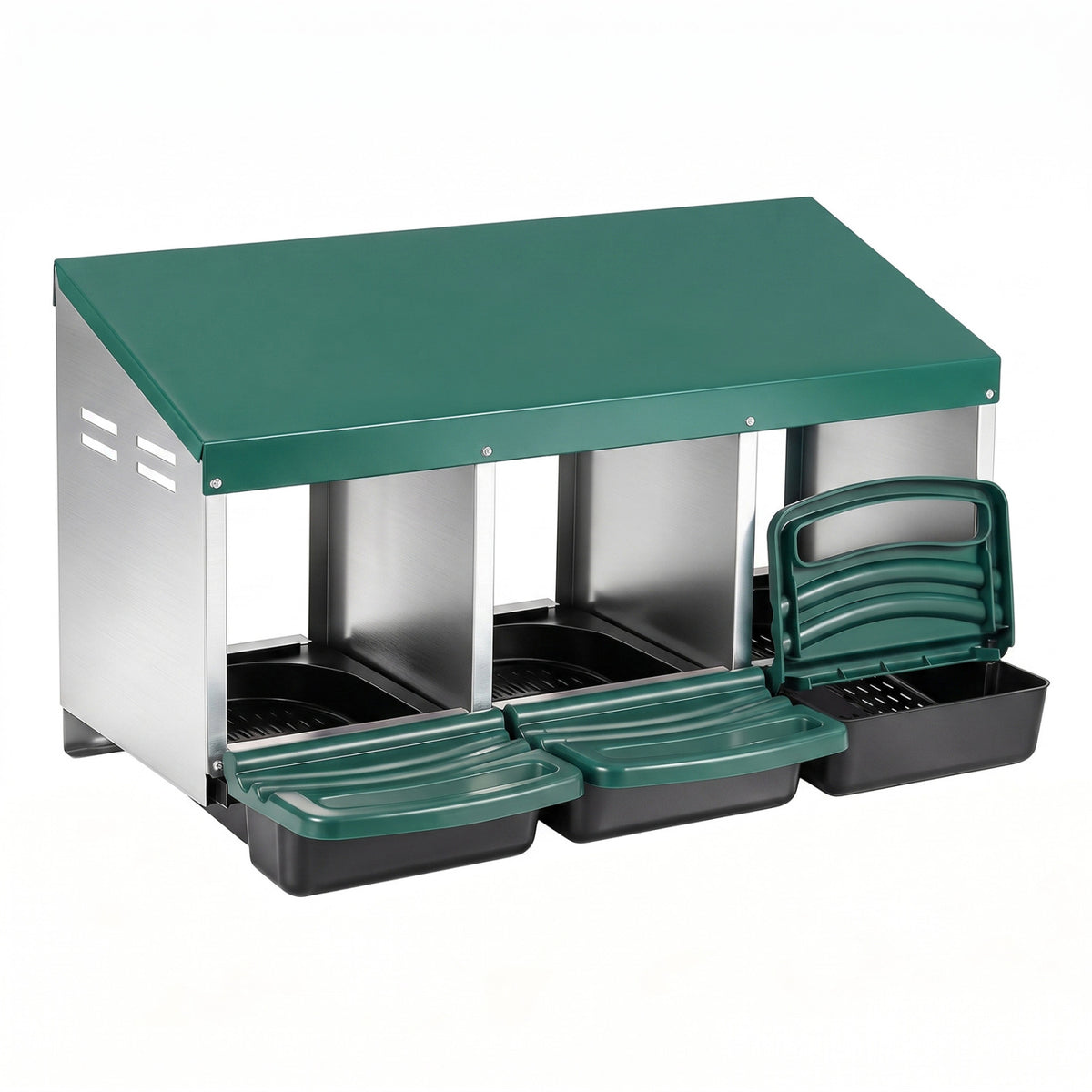 3-Compartment Roll Away Chicken Nesting Box, Green Chicken Coops Green at Gallery Canada