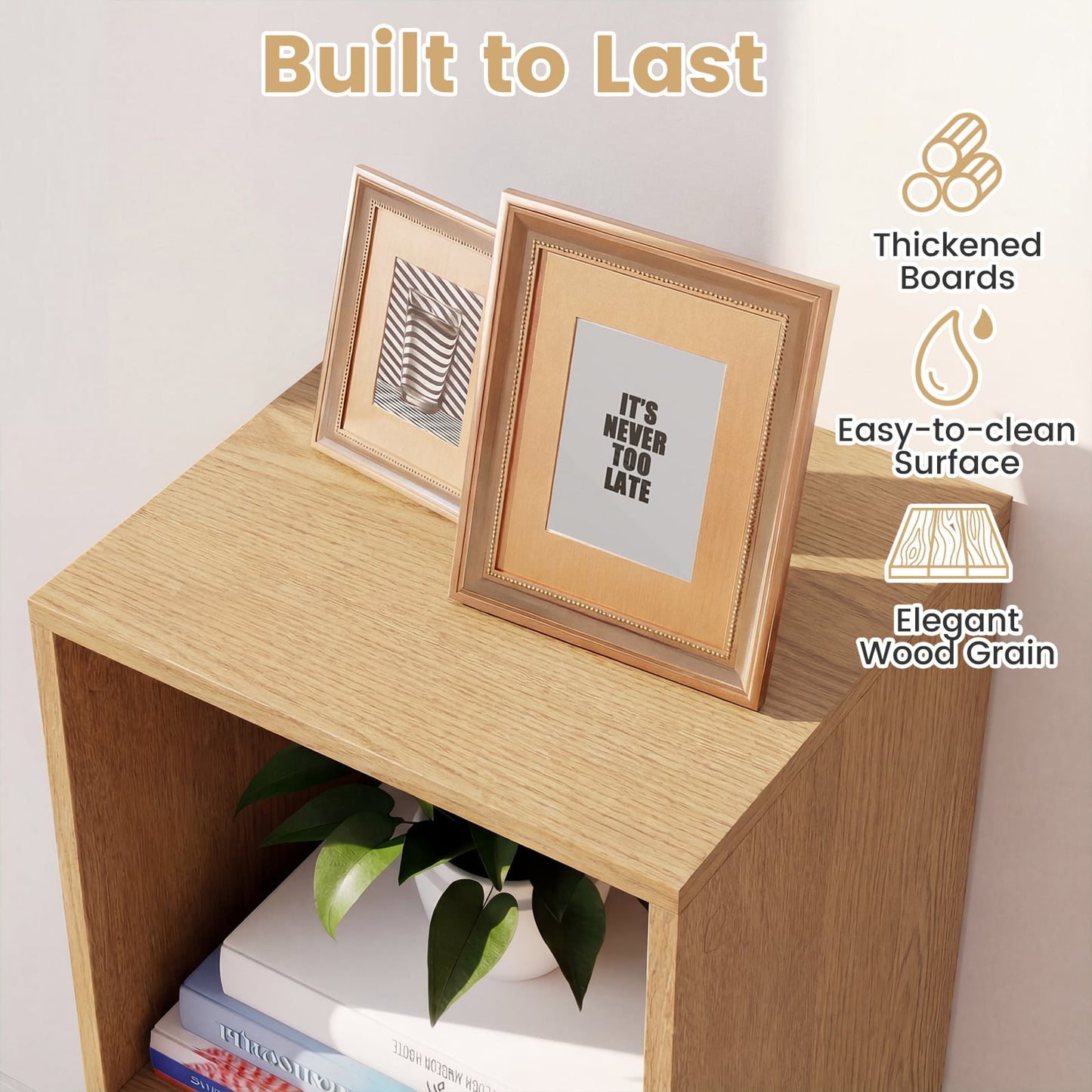 3 Cube Bookshelf, With Back Guardrail, Natural