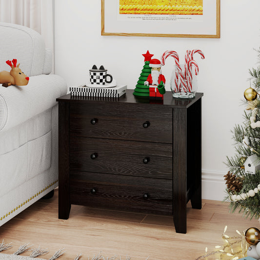 3-Drawer Dresser, Modern Large Nightstand, Dark Brown Dressers & Chests Dark Brown at Gallery Canada