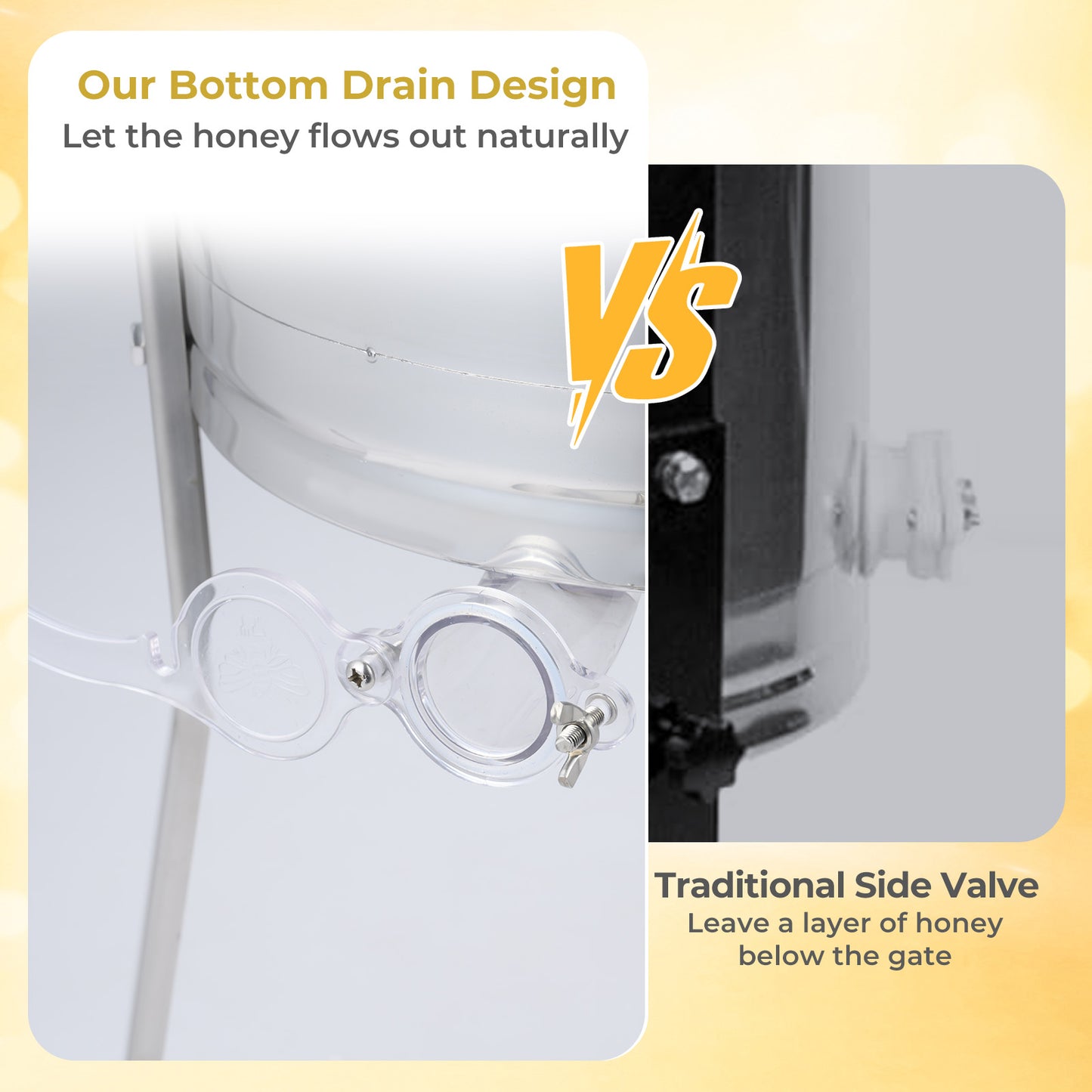 3 Frame Manual Honey Extractor, Gravity Flow Gate, Clear Lid Small Appliances at Gallery Canada