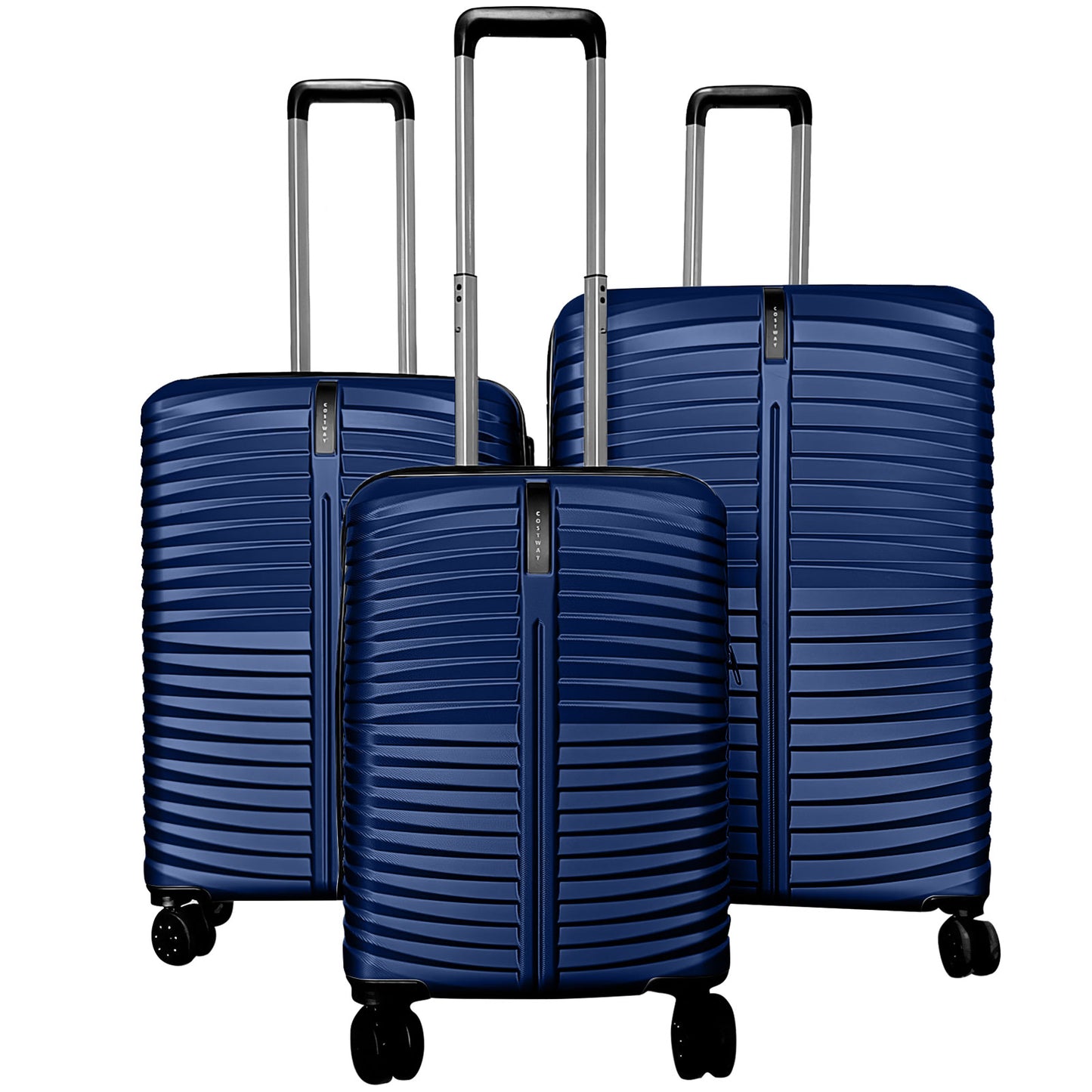 3-Piece 20/24/28 Inch Lightweight Hardside Luggage Set with 8-Spinner Wheels, Navy