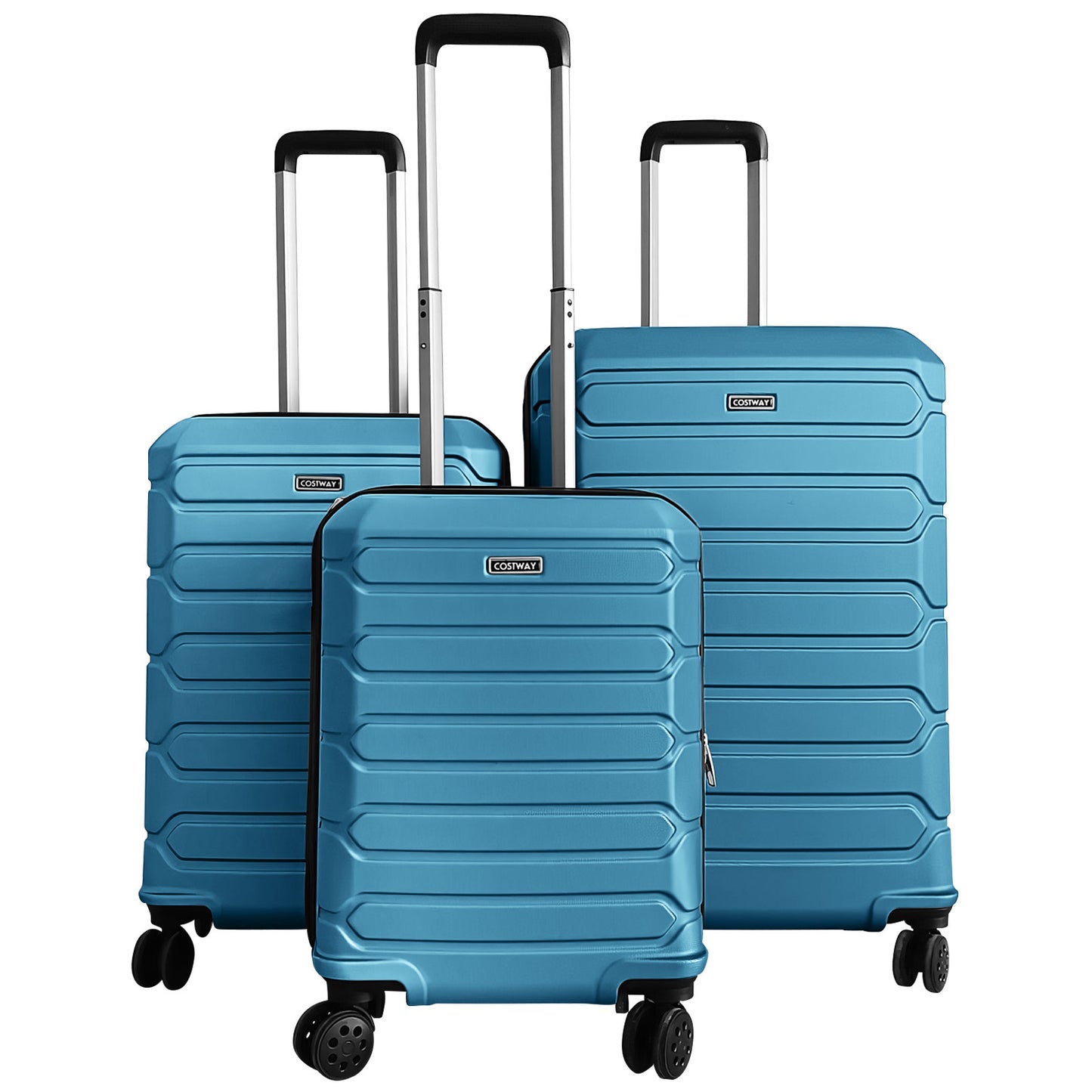 3-Piece Hardside Luggage Set Lightweight Hardside Suitcases with 8-Spinner Wheels, Blue