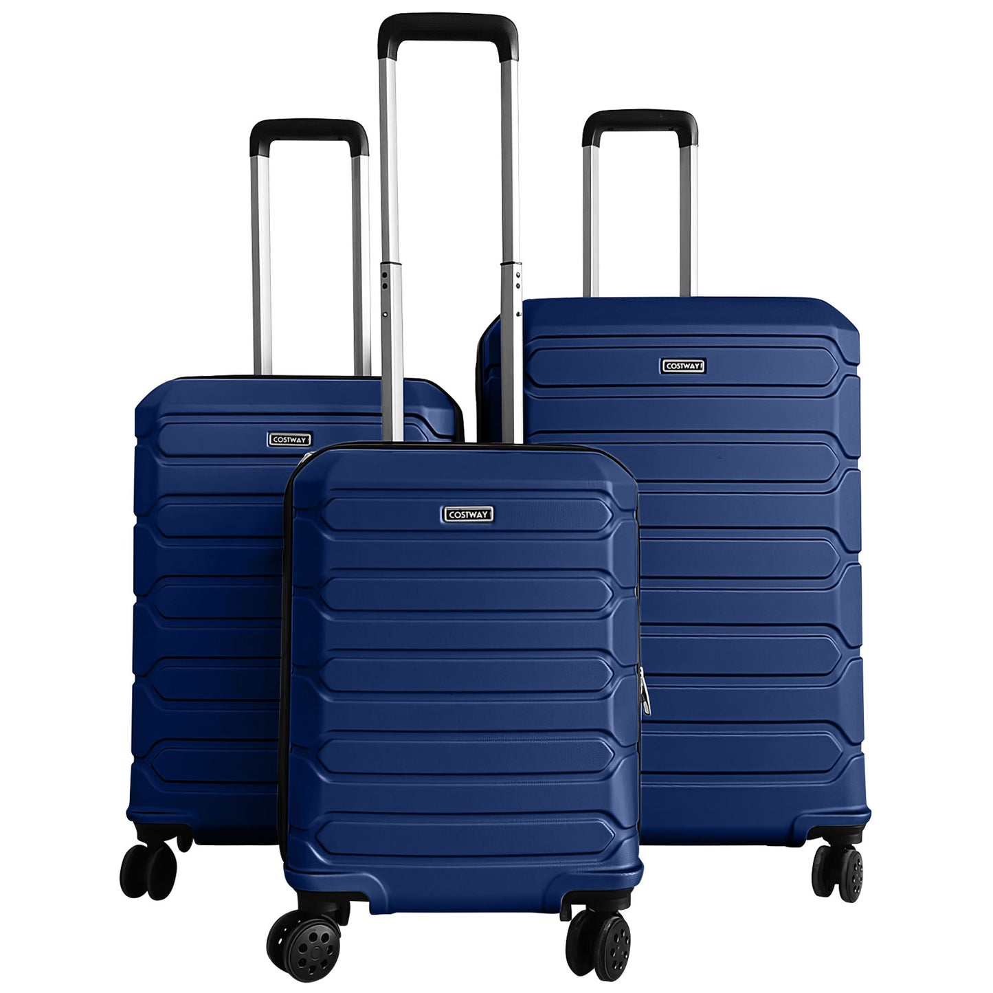 3-Piece Hardside Luggage Set Lightweight Hardside Suitcases with 8-Spinner Wheels, Navy