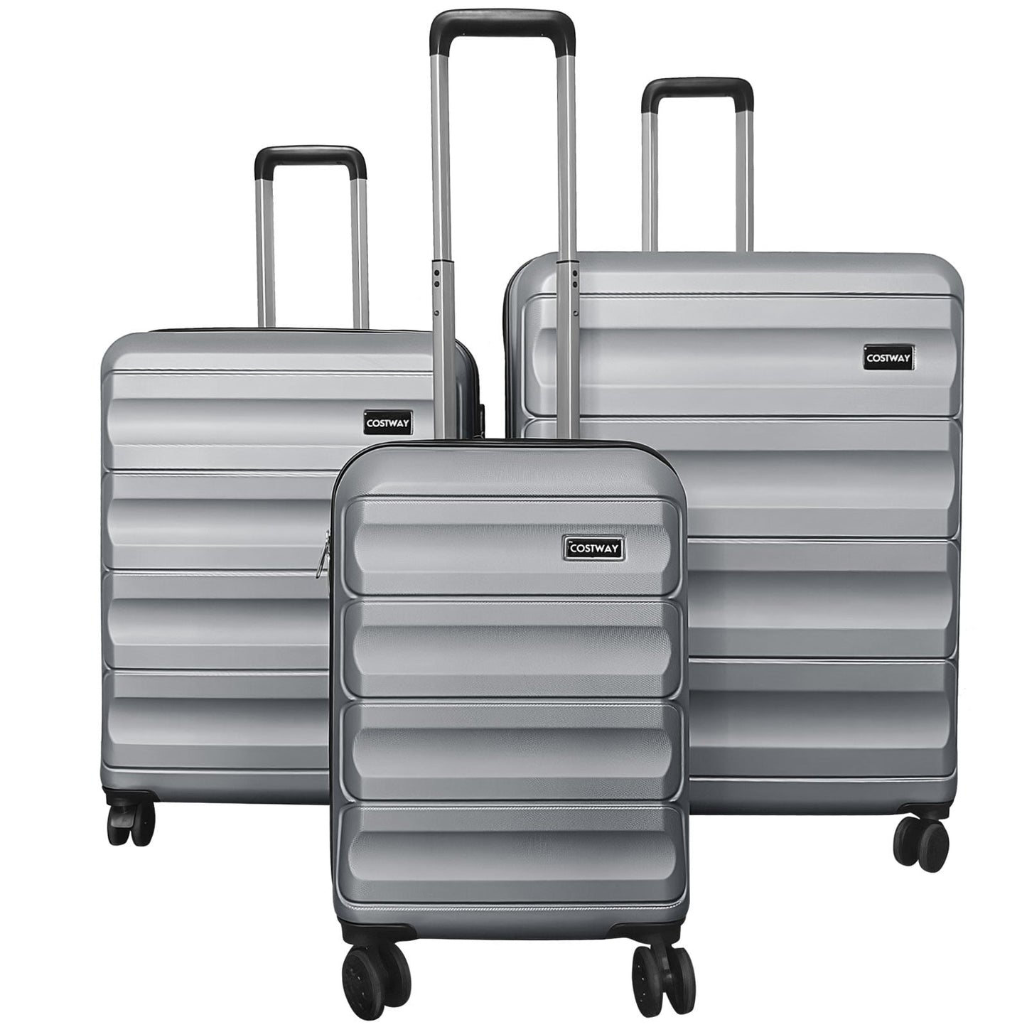 3-Piece Hardside Luggage Set 20/24/28 Inch Lightweight Hardside Suitcases, Gray