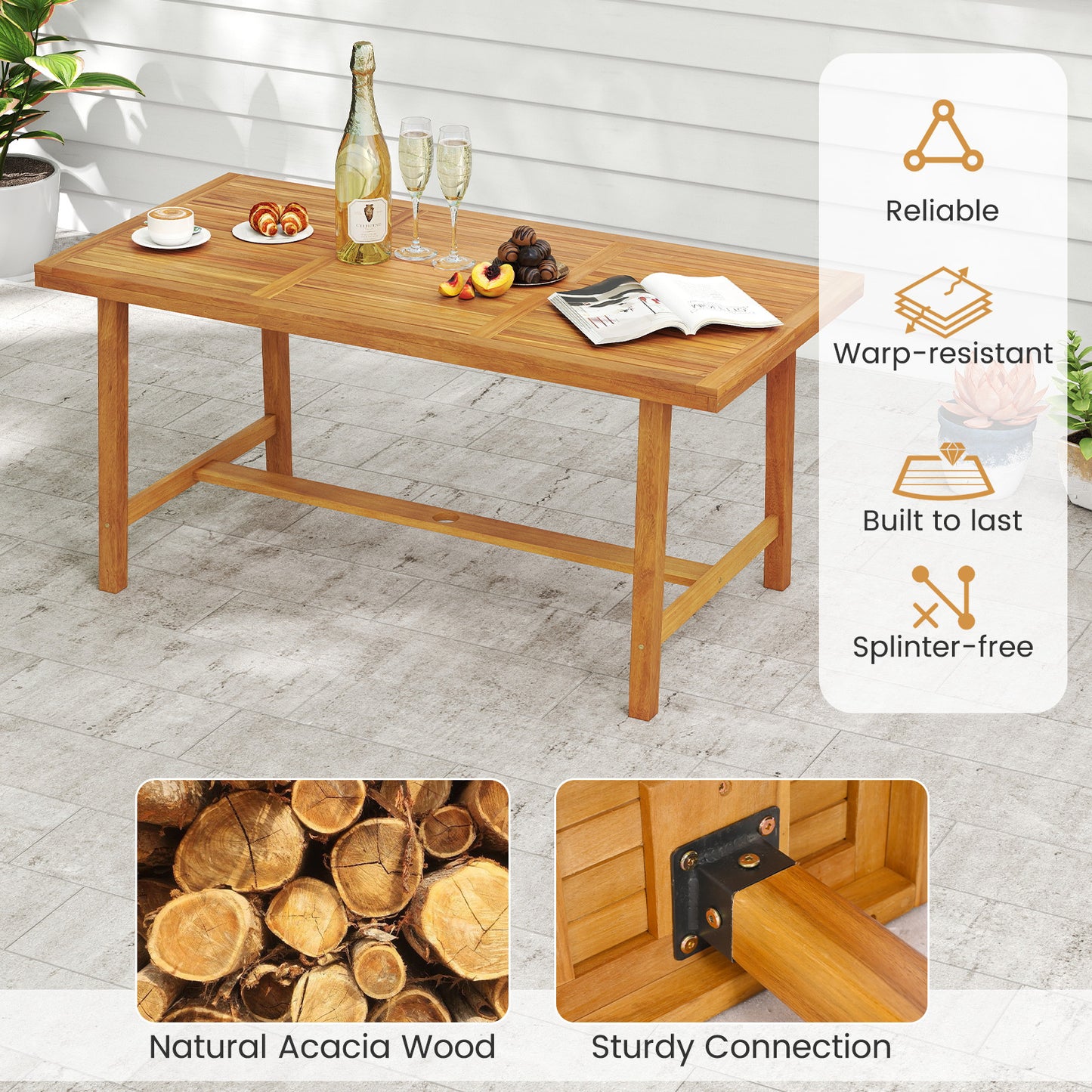 3-Piece Patio Dining Set, Farmhouse Furniture For 4 Patio Dining Sets at Gallery Canada